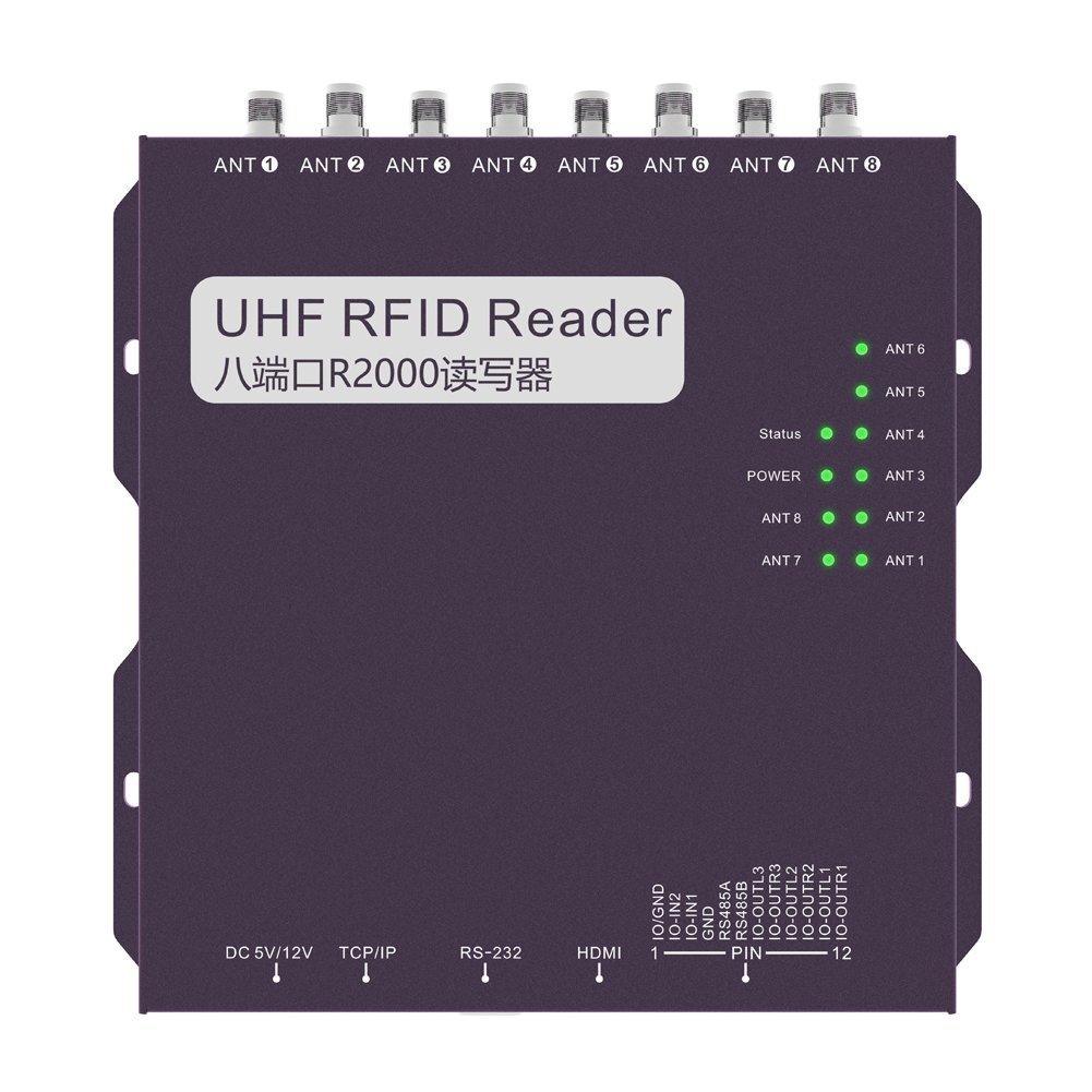 UHF RFID READER 8 PORT