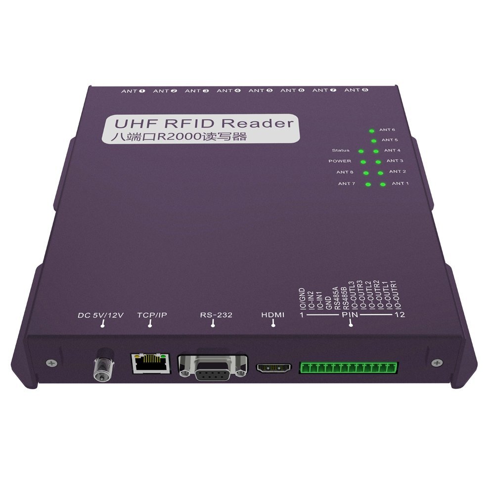 UHF RFID READER WRITER 8 PORT